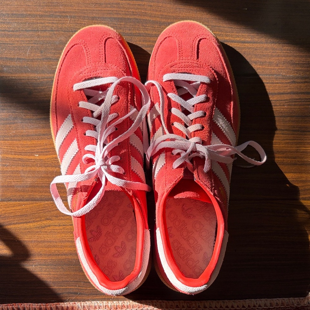 Adidas Women's Bold Red and Light Pink Sneakers
